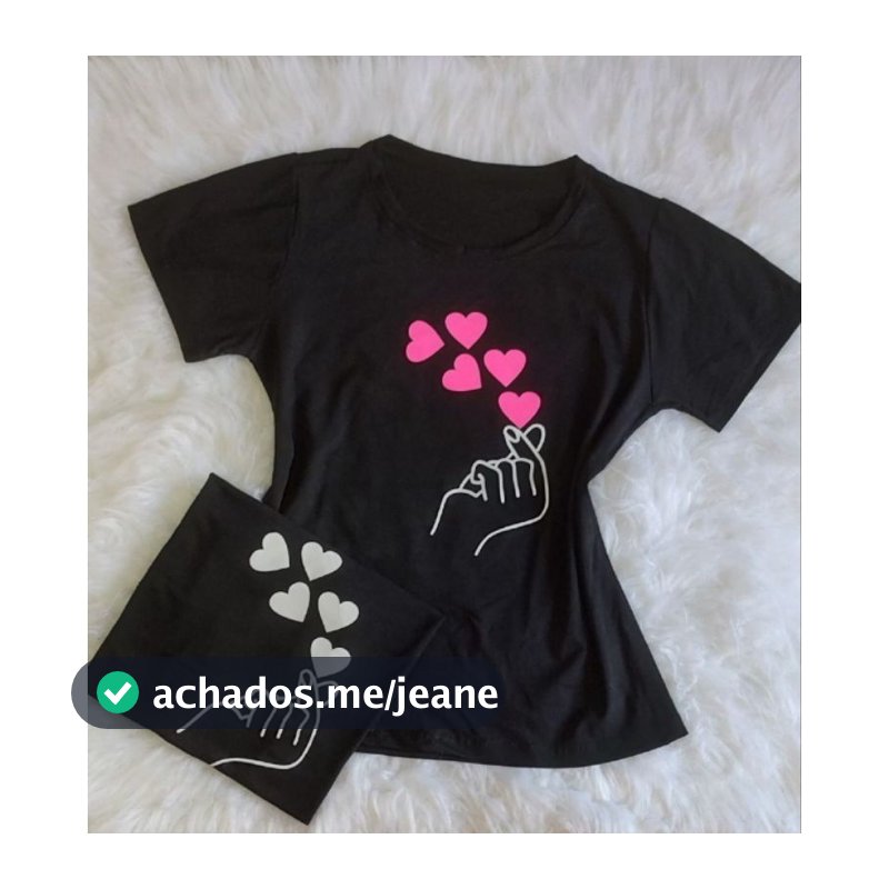 T-shirt E Blusinha Feminina De Coração Estalos Dedo Camisetas E Babylook