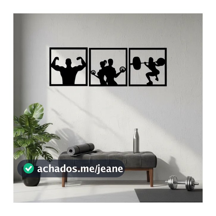 Quadros Decorativos de academia 3 peças | em MDF 3mm - acompanha dupla face