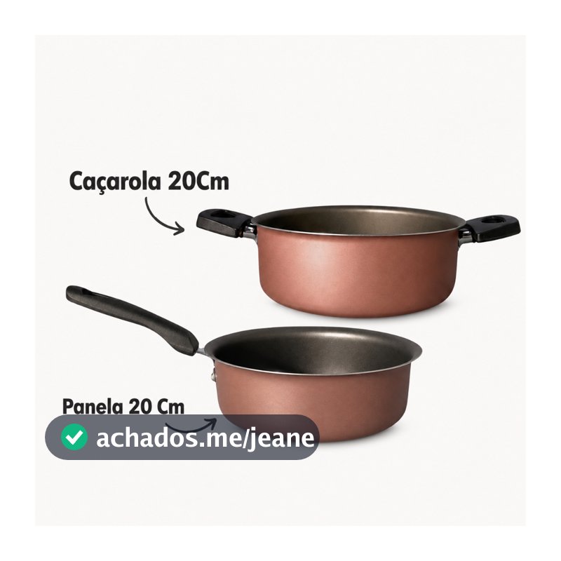 Jogo Kit de 2 Panelas Antiaderente sem tampa 20 Cm e 18 Cm Assadeira e Forma redonda