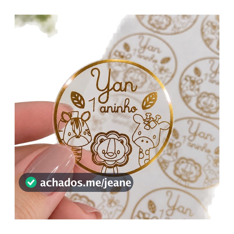 ADESIVO PERSONALIZADO impressão DOURADO METALICO OU PRATA com fundo TRANSPARENTE