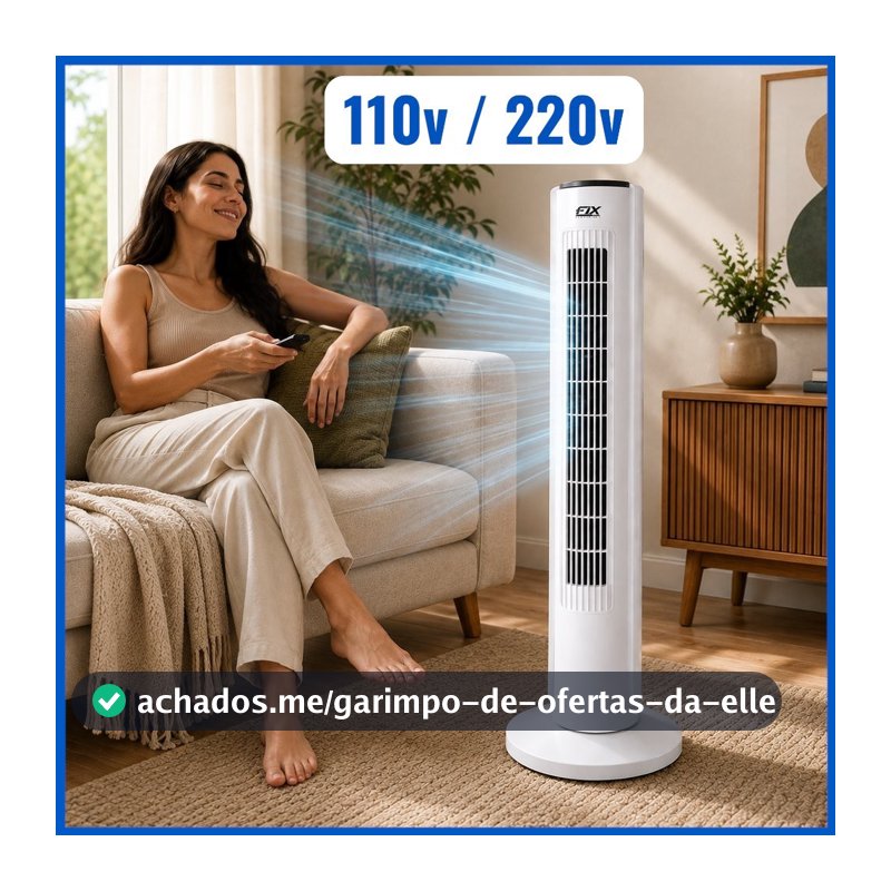 Ventilador de torre Silencioso grande De Coluna Circulador de Ar 110v / 220v 3 Velocidades Potente Slim