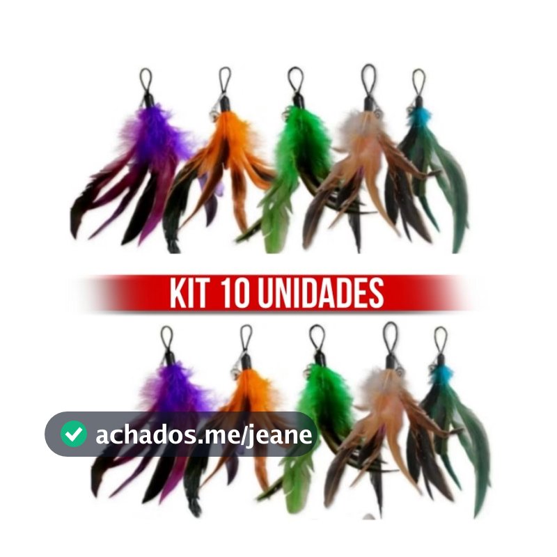 kit 10 pontas de penas reposição da varinha do gato cores sortidas