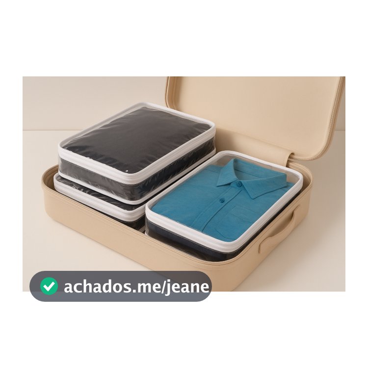 Kit 02 Organizadores De Malas De Viagem Transparente Pvc