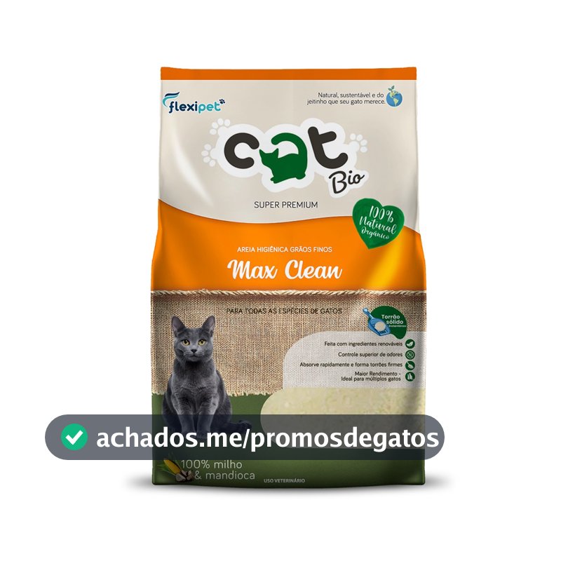 Areia Catbio Biodegradável 4 Kg - Max Clean - Grãos Finos