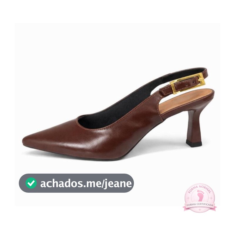 Scarpin Feminino Slingback Sapato Salto Fino Taça Fivela Confortável Elegante