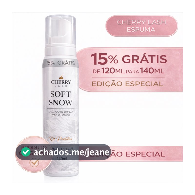 Espuma Mousse de Limpeza para Extensão de Cílios Cherry Lash - Edição Especial 140ml