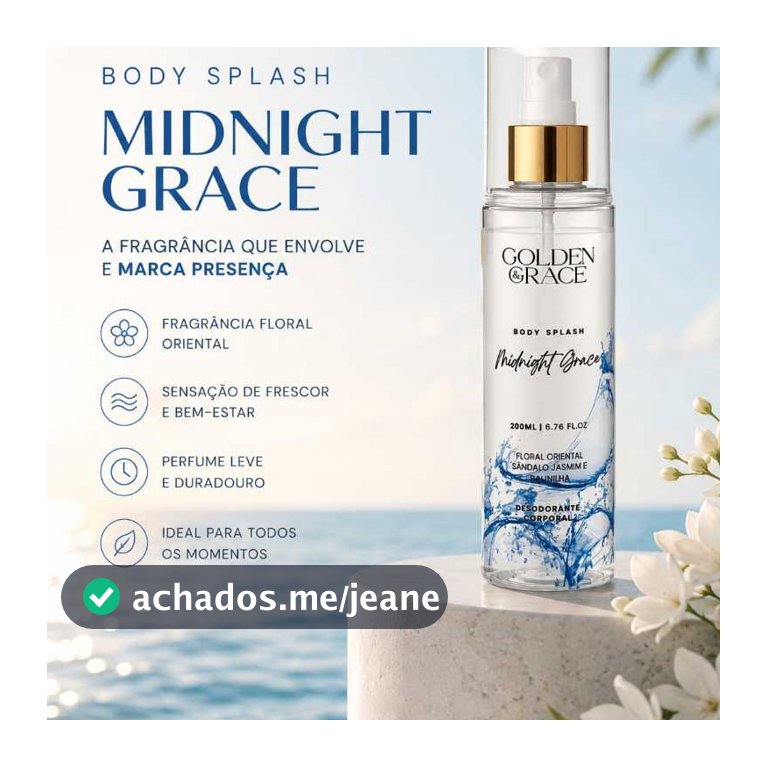 Body Splash Midnight Grace – Golden & Grace - Body Splash Feminino - 200ML