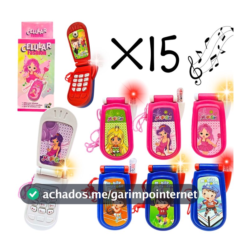 Kit 15 Celular Brinquedo Atacado Menino Menina Som Luz Lembrancinha Festas Prenda Revenda Embalados