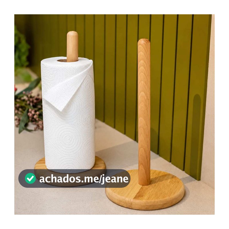Kit 2 Suportes para Papel Toalha em Bambu Bancada 29cm