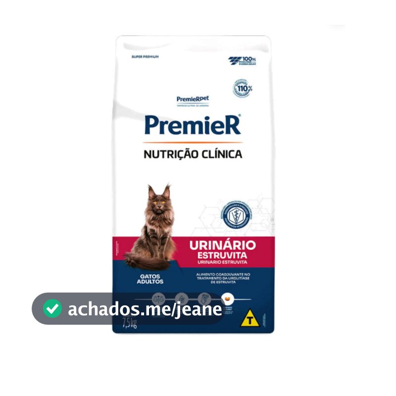 Ração Para Gatos Premier Nutrição Clínica Urinário 7.5 Kg
