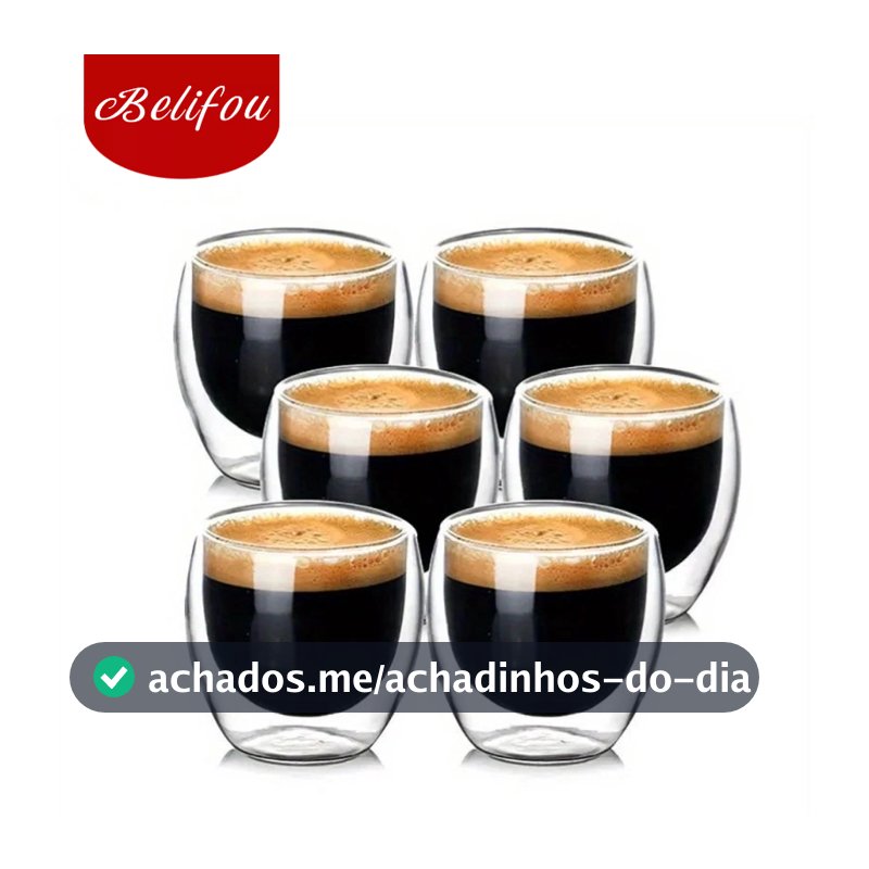 Belifou Jogo De Copos De Vidro Com 6 peças 80ml