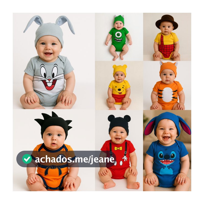 Body bebê mêsversário - Fantasia Infantil - Body com touca
