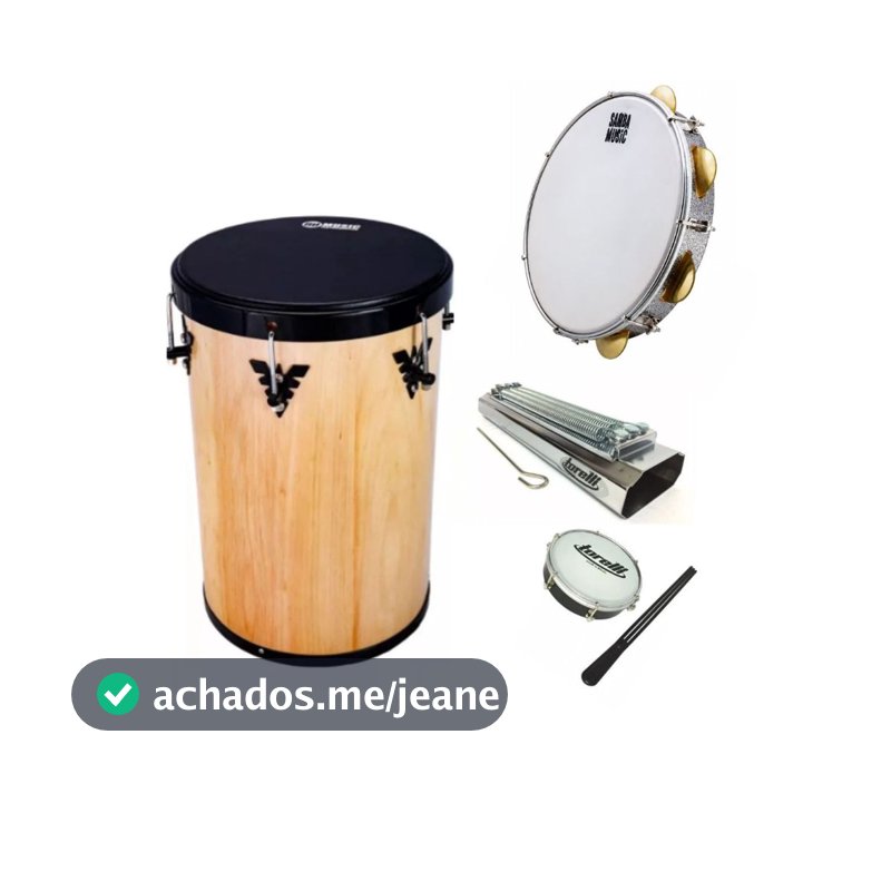 Kit Samba Pagode Rebolo Pandeiro Reco Reco E Tamborim Profi.
