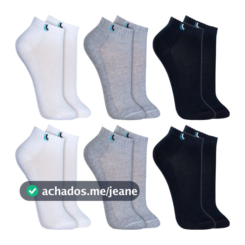 Kit 6 Pares Meias Lupo Cano Curto Baixo Soquete Algodão Confortável Unissex Masculina Feminina Original