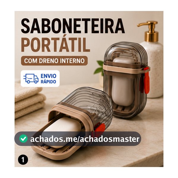 Saboneteira Portátil Para Viagem Porta Sabonete Com Drenagem Interna Tampa Vedada Não Vaza