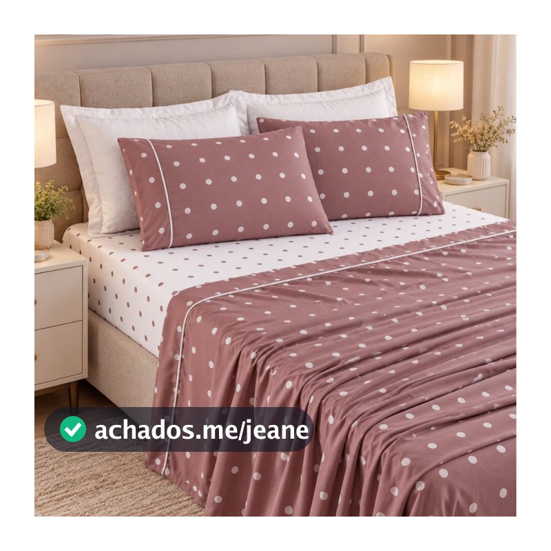Jogo De Lençol Cama SOLTEIRO CASAL QUEEN KING De Bolinha Petit Poá 3/4 peças 200 Fios Micropercal