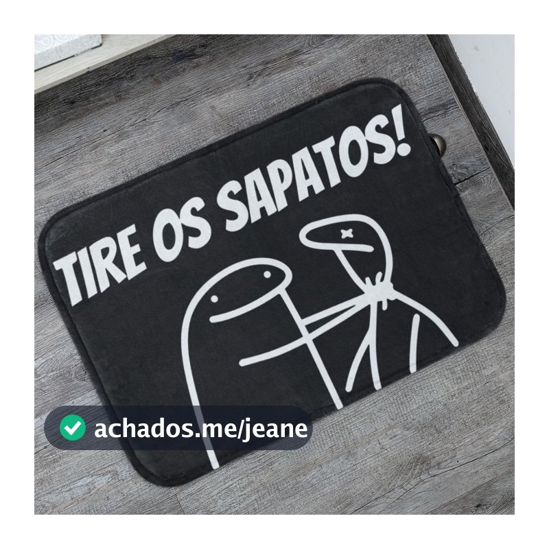 Tapete Porta de Entrada Tire Os Sapatos Flork 55x35cm Antiderrapante