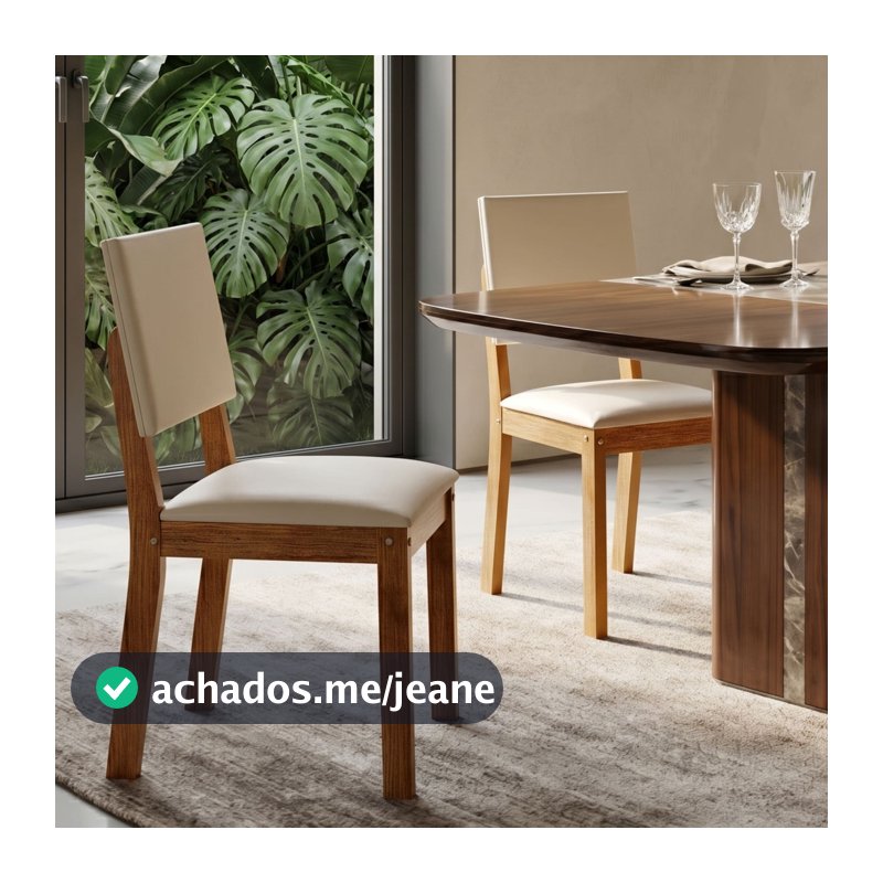 Kit Conjunto 2 Cadeiras Para Sala De Jantar Estofada Linho Mesa Área Moderna Conforto