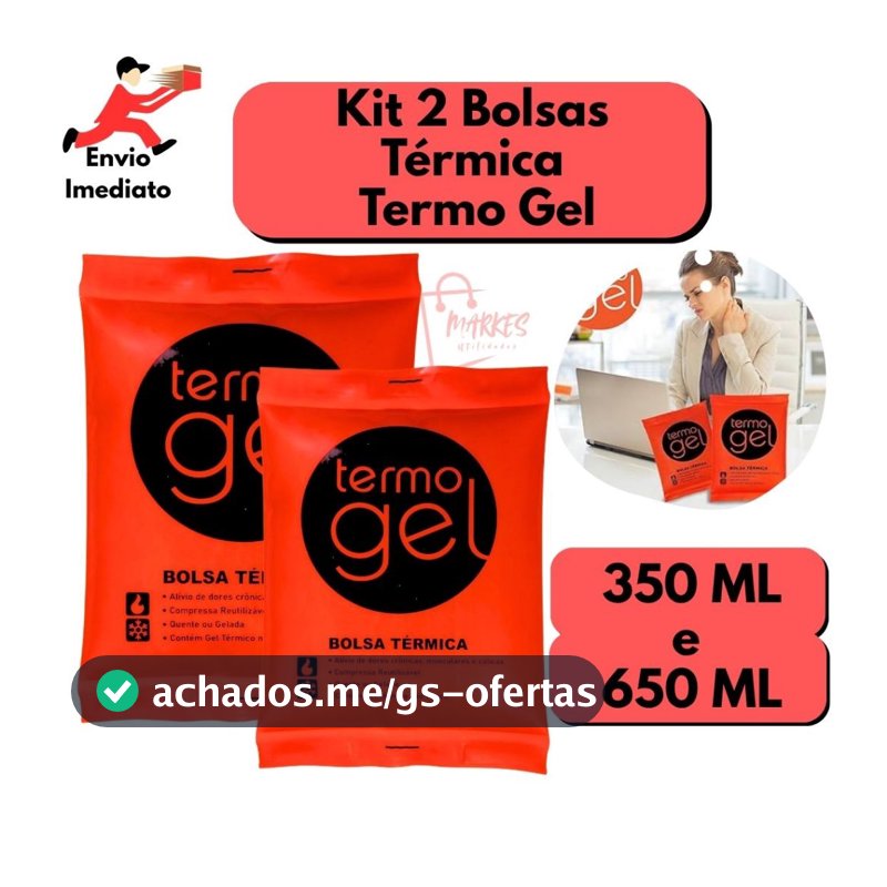 Kit 2 Bolsas Térmicas Termo Gel 350ML E 650ML Para Compressa Fria ou Quente Alivio Nas Dores