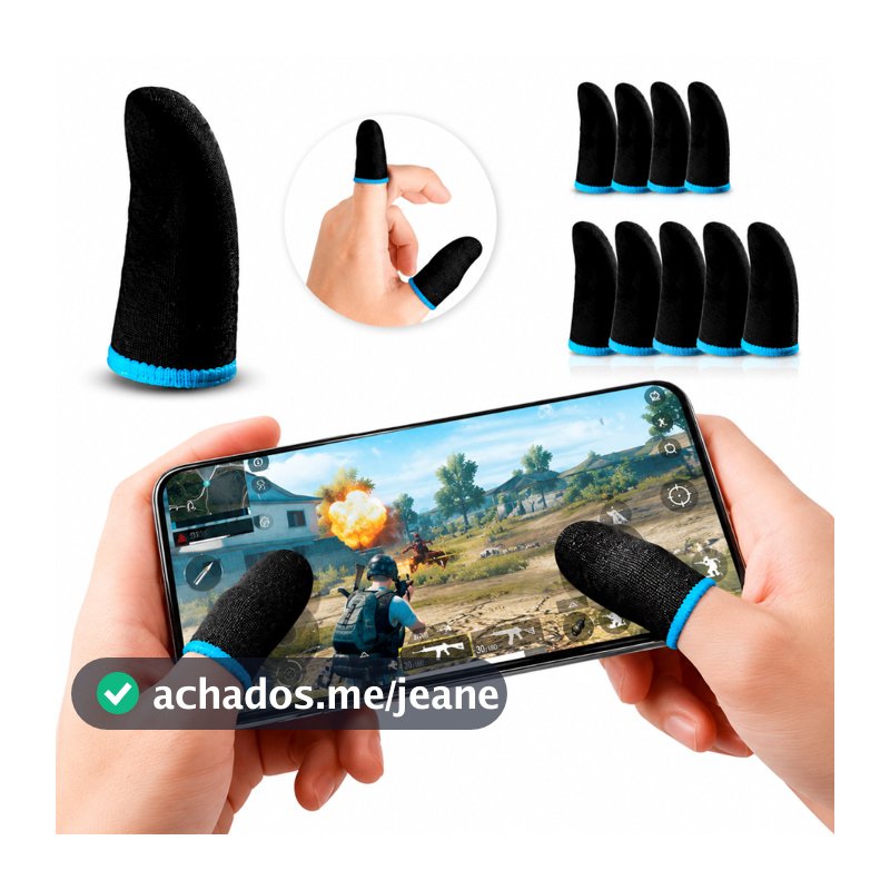 Kit luvinhas de dedo Gamer Anti Suor Free Fire PUBG Call of Duty Dedal Touch Alta Sensibilidade