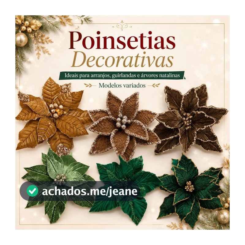 Pick Verde/Tons Terrosos Flor Decoração Arvore de Natal, Arranjos e Guirlanda Enfeite Natal
