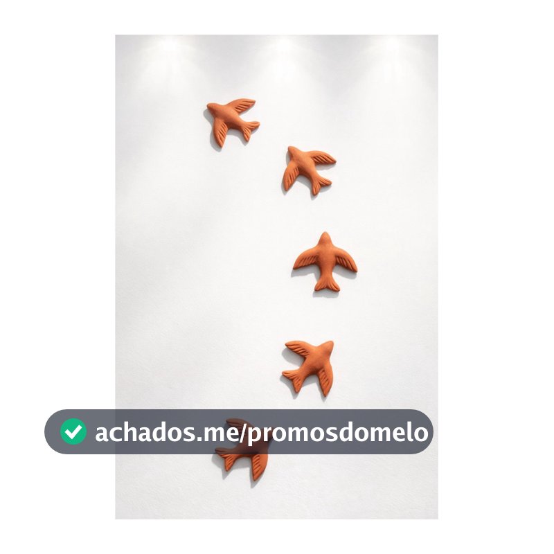 Kit 5 Pássaros Decorativos em Cerâmica