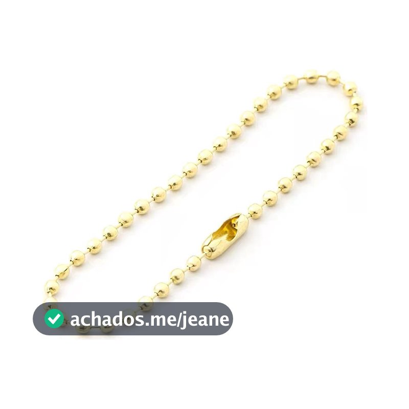 25-300 Corrente De Bolinha Com Canoa 10cm X 2,4mm Tag Chaveiro