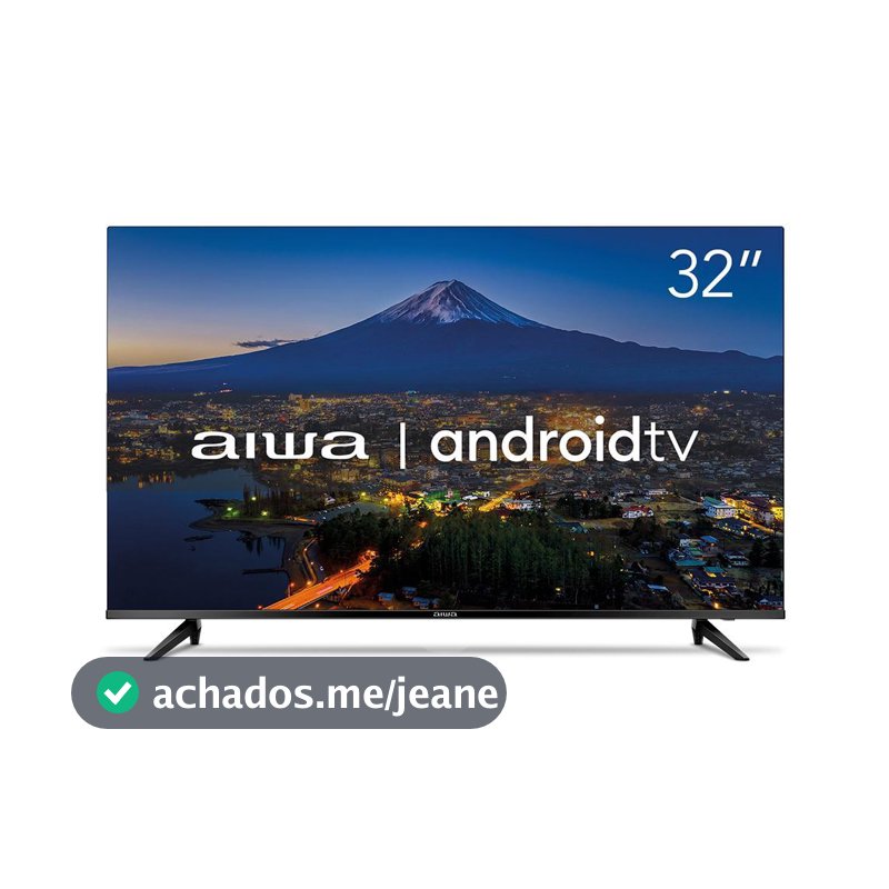 Smart TV AIWA 32” Android HD Borda Ultrafina HDR10 Dolby Áudio AWS-TV-32-BL-02-A