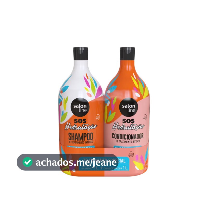 Kit S.O.S Hidratação Óleo de Rícino Shampoo e Condicionador Litrão Salon Line
