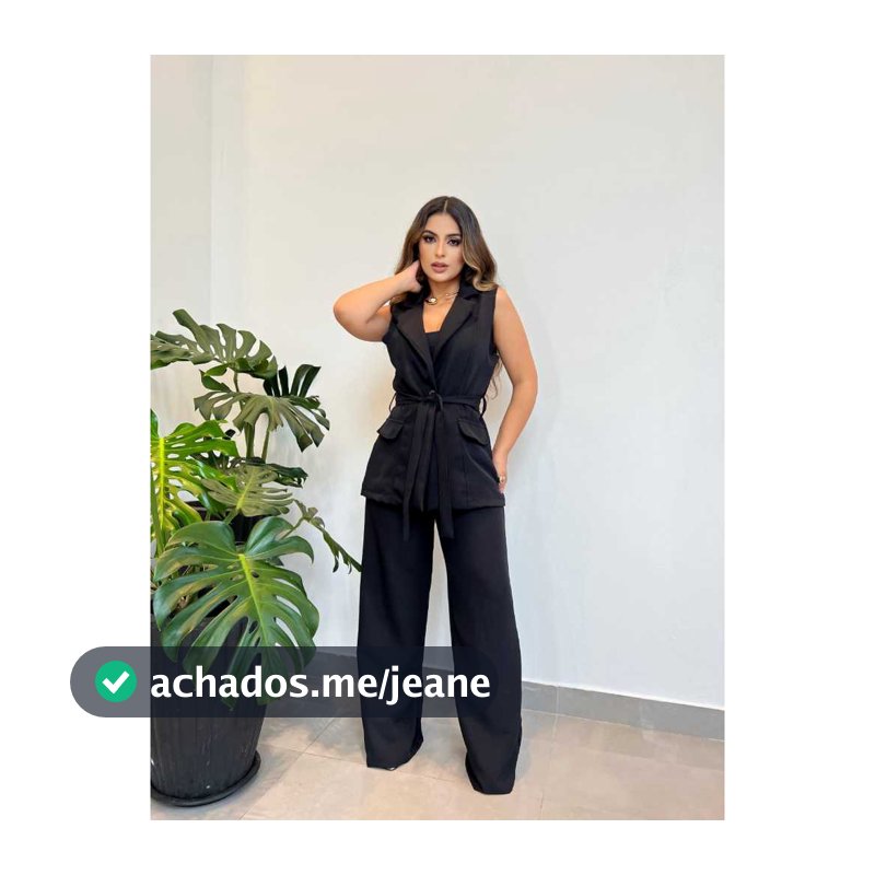 Conjunto alfaiateria colete e pantalona longo  estiloso