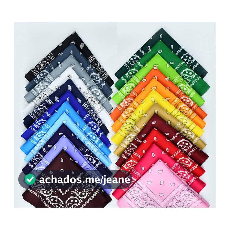 Bandanas Lenço Estampada Varias Cores 5555cm 212BIJU 003 (40 CORES DISPONÍVEIS NO DESCRIÇAO)