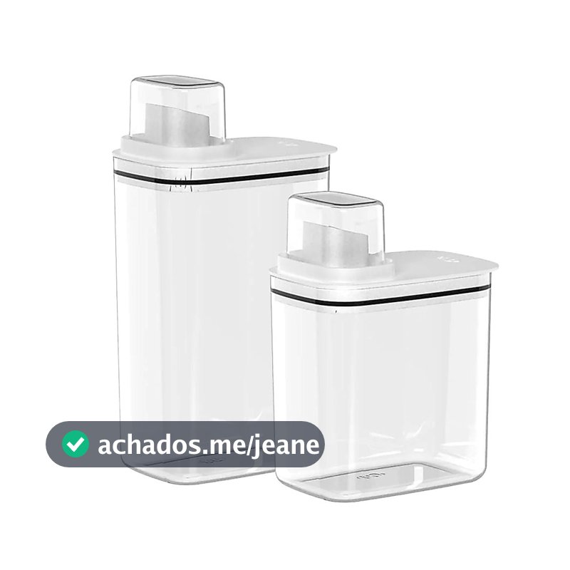 Dispenser Lavanderia Mantimentos, Cerais Detergente/Produtos Limpeza 1,5L (19,5cm) / 2,3L (23cm) Linha Flow <OU>