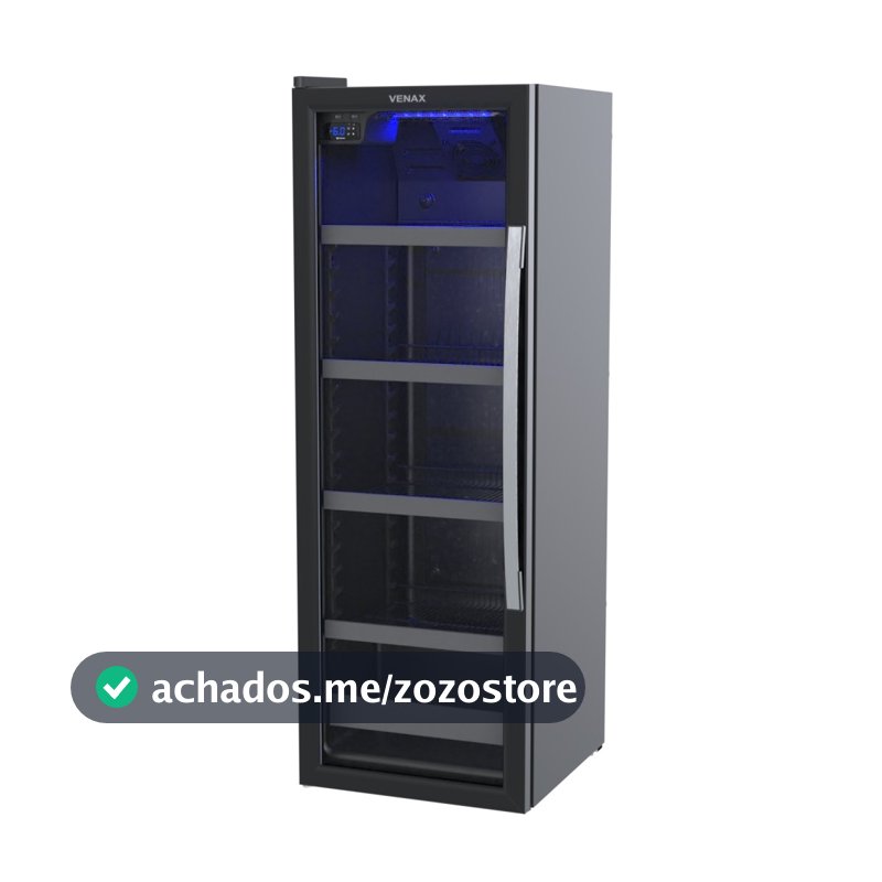 Cervejeira Expositora Venax Porta Invertida Blue Light 209L Preto