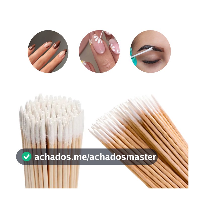 700 Palitos Com Algodão De Limpeza Alinhamento Henna Micropigmentação Unha Boca