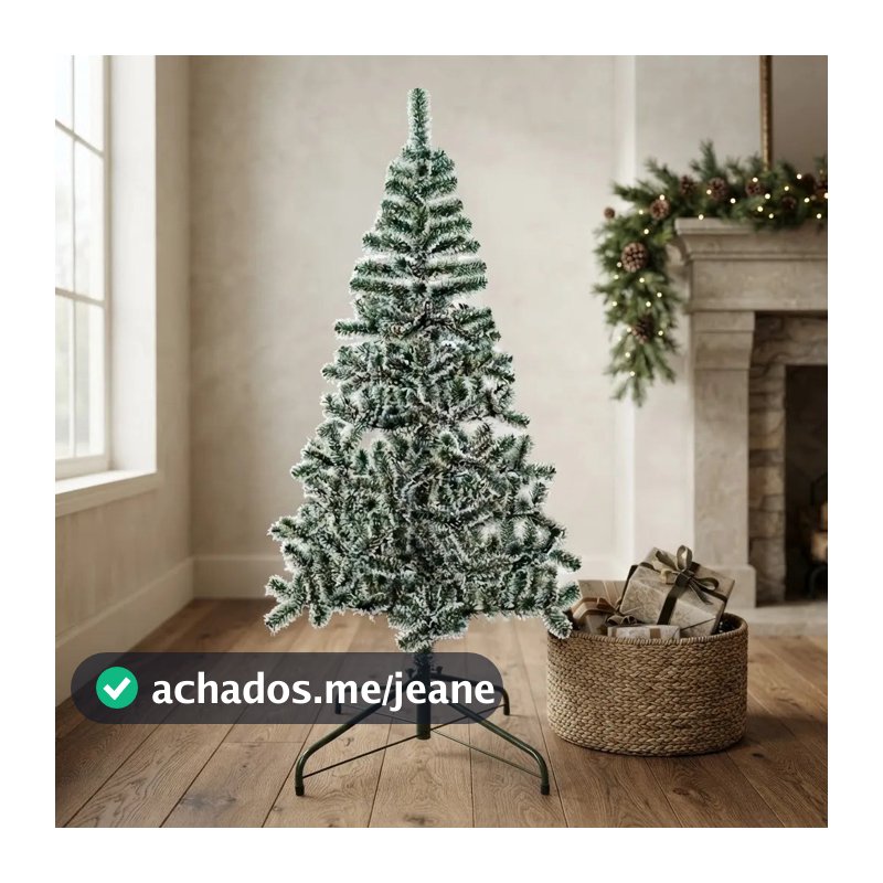 Árvore De Natal Nevada De 1,50 Cm De 240 Galhos Pé De Metal Nevada