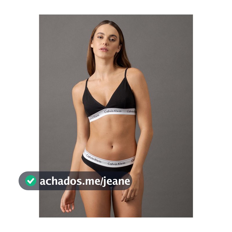 Top Triangulo Modern Cotton Calvin Klein Underwear - Preto