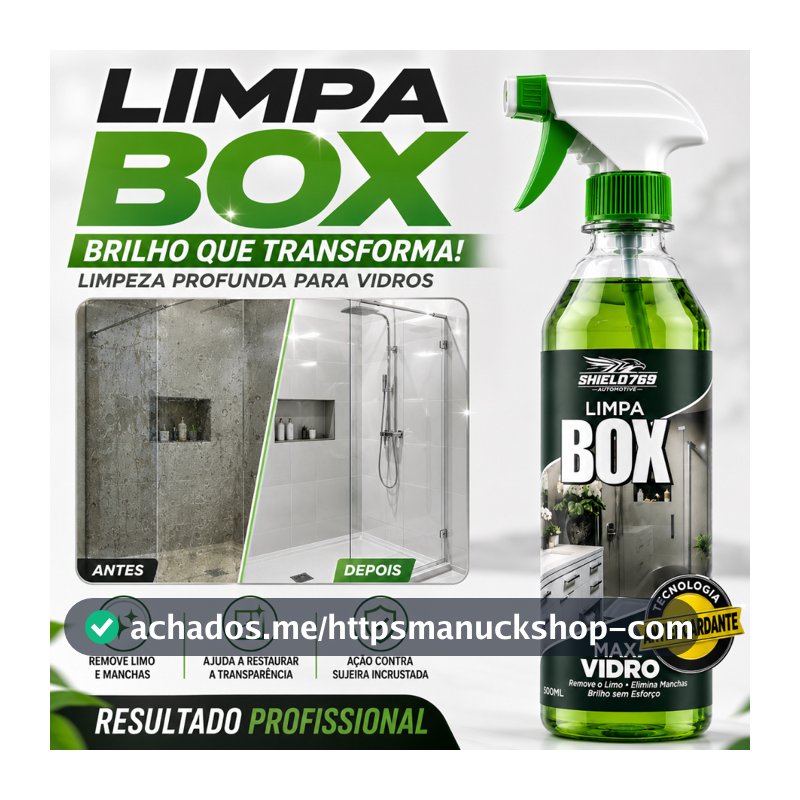 Limpa Vidro Box Banheiro Blindex 500ml - Remove Manchas Gordura e Calcário