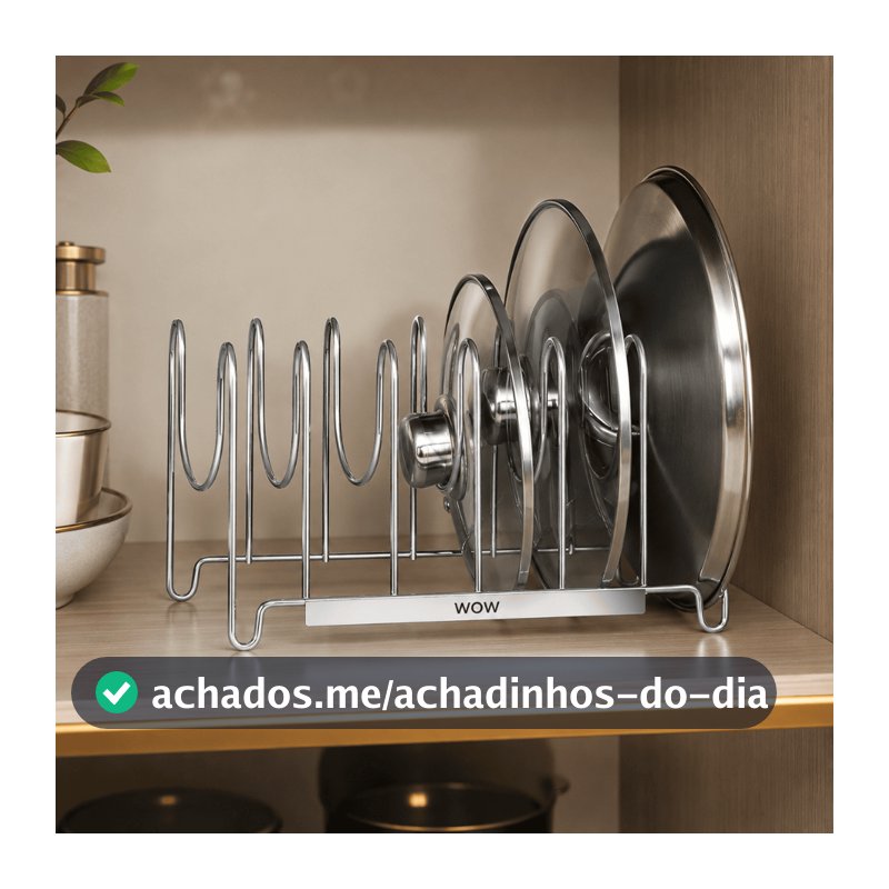 Organizador Aço Inox De Panelas E De Pote Divisórias