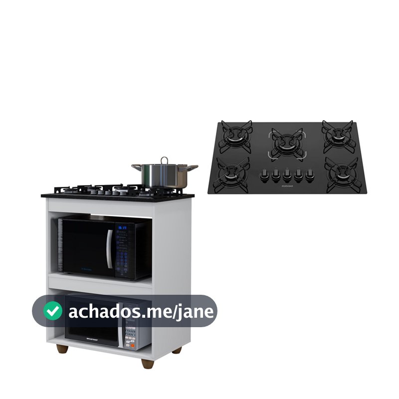 Kit BalcÃO Cooktop Turim Com FogÃO Cooktop 5 Bocas Itatiaia
