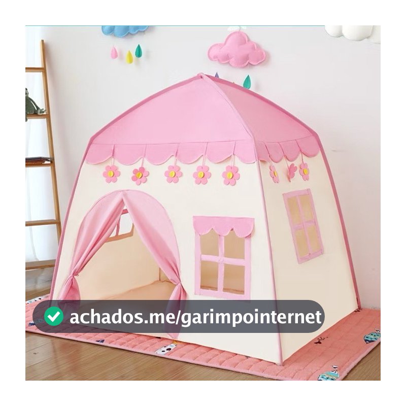 Barraca Infantil Casinha Dobrável | Luz LED | Brinquedo Educativo Menina | Tenda Portátil Criança