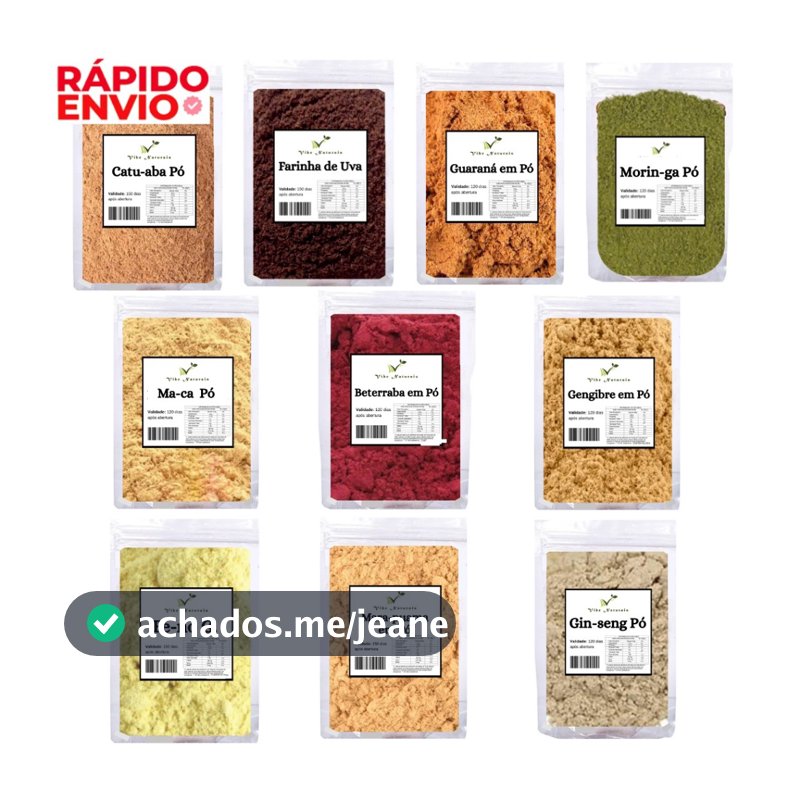 Pré Treino Natural 10 Itens Energético - Guaraná, Beterraba, Gengibre, Farinha de Uva...