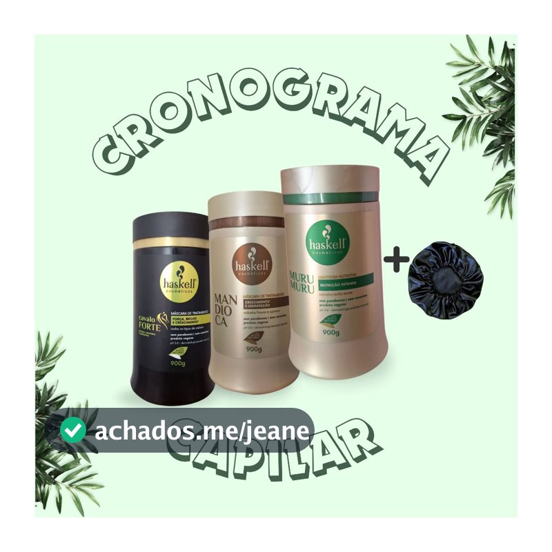 Kit Cronograma Capilar Haskell 900g  Cavalo Forte / Mandioca / Murumuru
