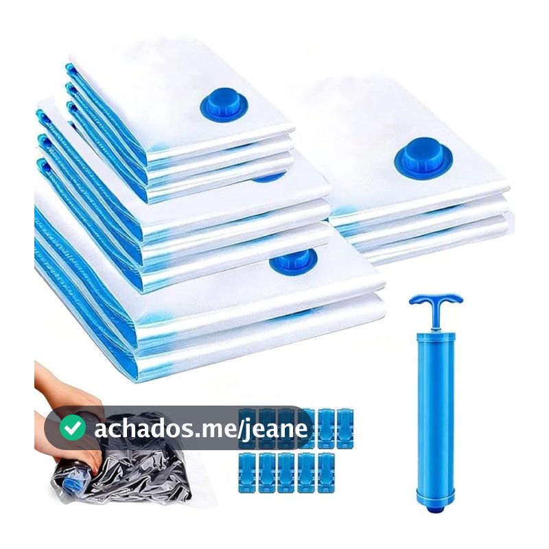 Saco a Vácuo 40×60 50×70 60×80 80×100 Mala Organizador Kit 5 10 15 peças+Bomba de ar