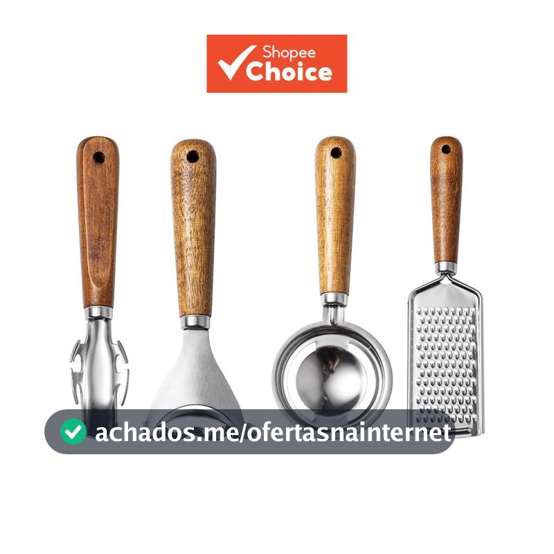 Ferramenta De Cozinha Multifuncional , Utensílio De Madeira 4 Peças Para Cozinhar E Servir Em Casa