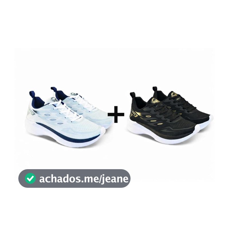 KIT 02 PARES Tenis Masculino Escolar Academia Original FREEDOM Corrida Caminhada PROMOÇÃO BRANCO AZUL+ PRETO DOURADO