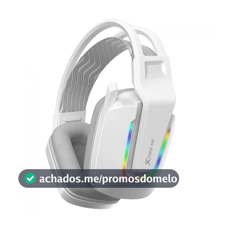 Headset Gamer Xtrike Me GH-712, RGB, Drivers de 50mm, USB + 3.5mm, Branco