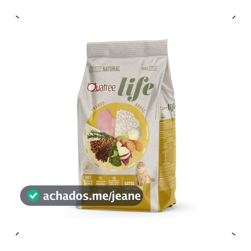 RAÇÃO QUATREE LIFE GATO CASTRADO FRANGO 10KG