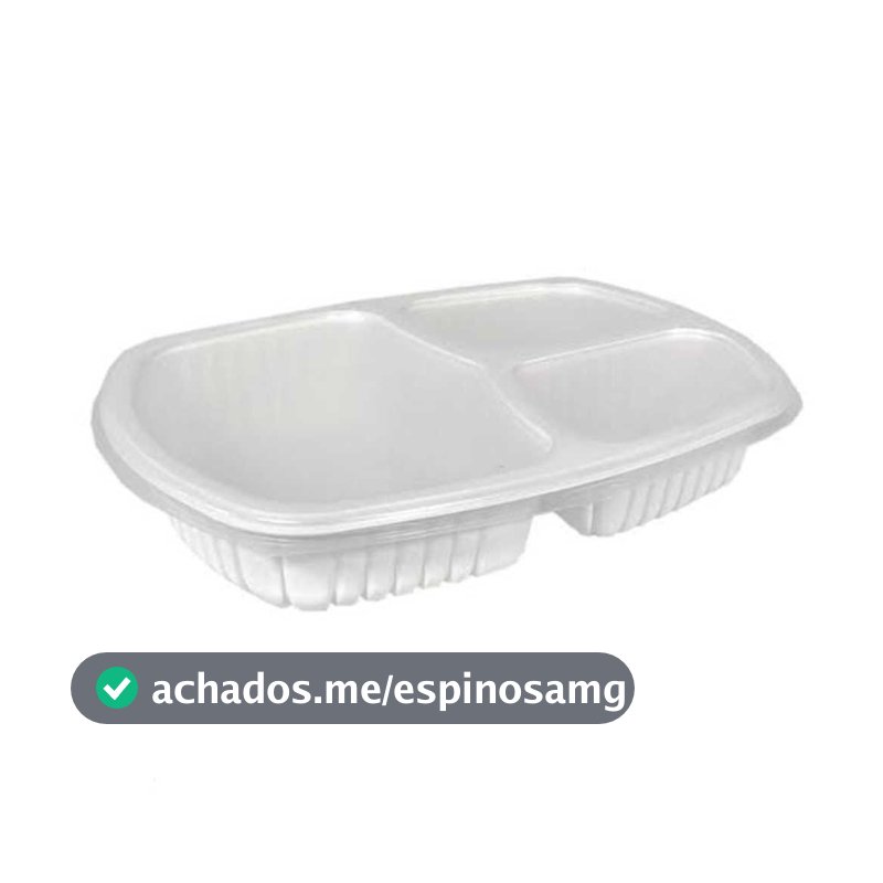 Embalagem Marmita 3 Divisórias 50 Unidades Galvanotek G330 Branca