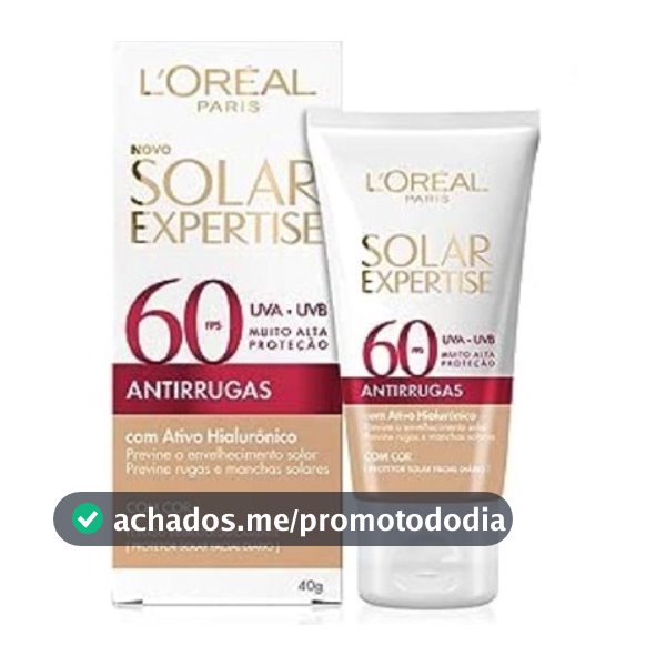 Protetor Solar Facial Loreal Antirrugas com cor FPS 60