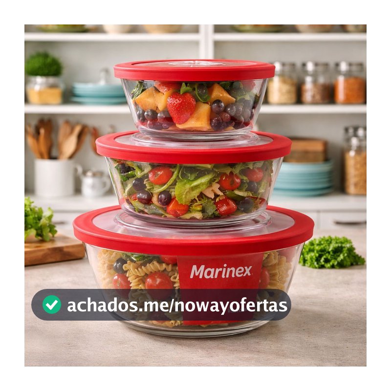Potes Marinex Vidro Com Tampa Silicone 600ml 1,2L 2,4L Hermético Alimentos ENVIO IMEDIATO